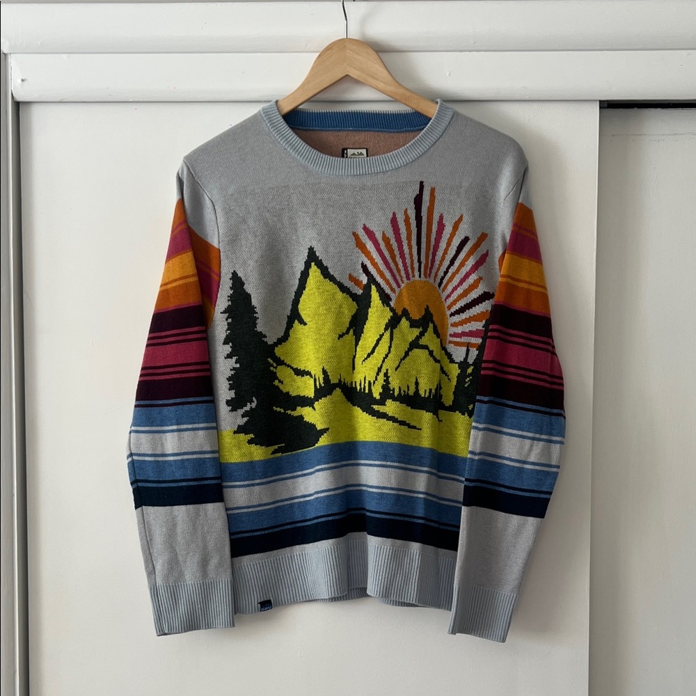 Kavu Multicolor Mountain Crewneck Sweater